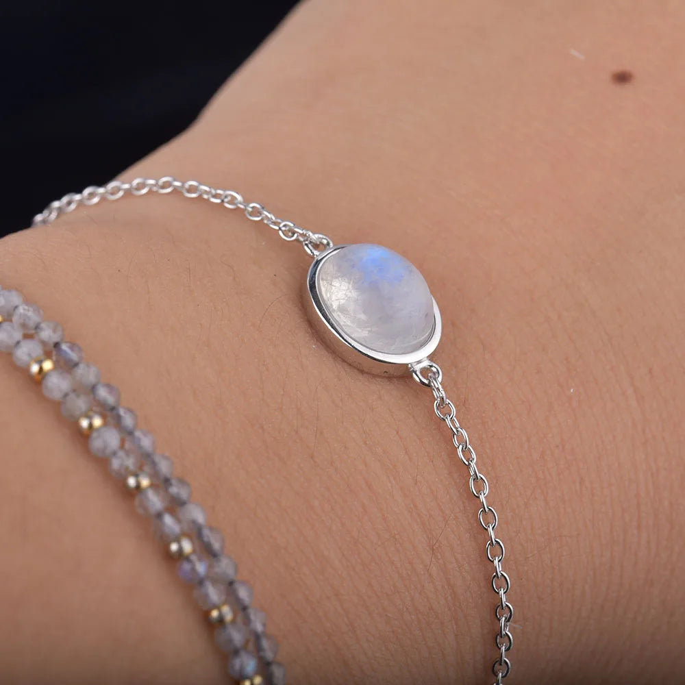 Bracelet femme argent - Pierre de Lune