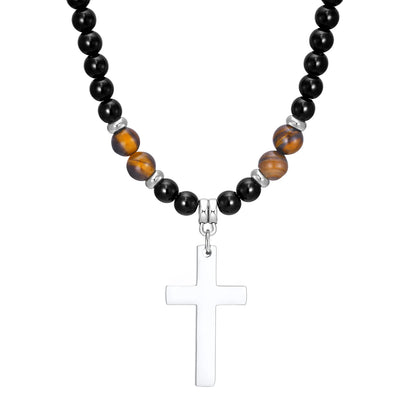 Collier oeil de tigre - Croix