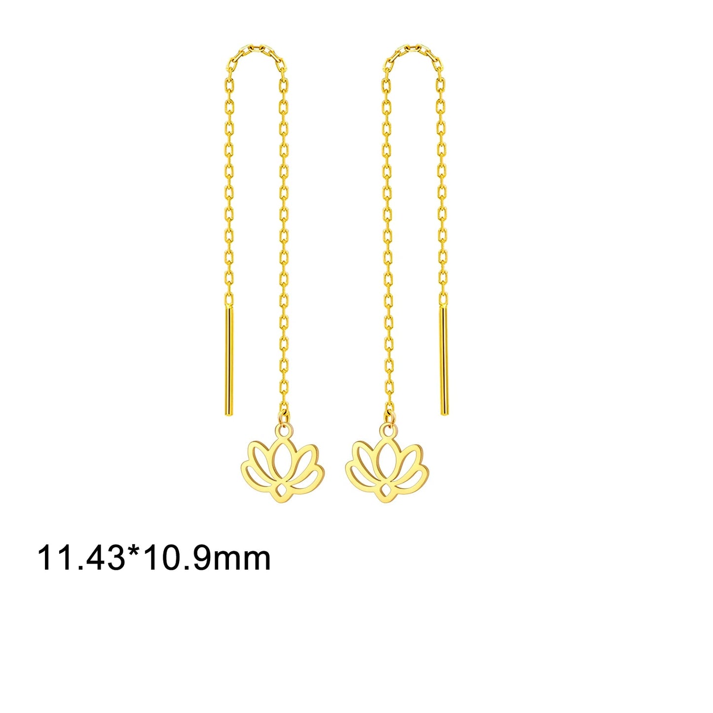 Boucle d'oreille pendante - Fleur de Lotus