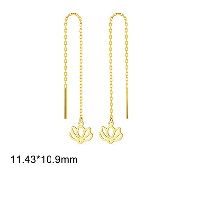 Boucle d'oreille pendante - Fleur de Lotus