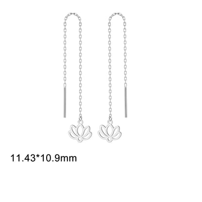 Boucle d'oreille pendante - Fleur de Lotus