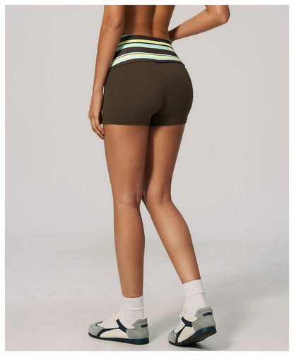 Short yoga push up effet gainant rayures