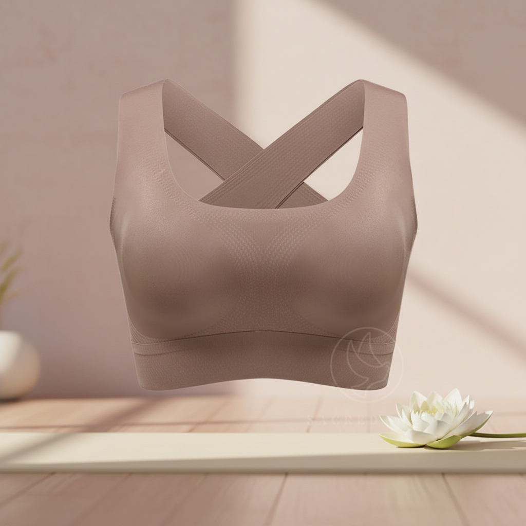 Soutien-gorge bretelles croisées dans le dos beige – vue de face