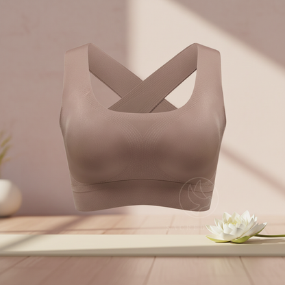 Soutien-gorge bretelles croisées dans le dos beige – vue de face