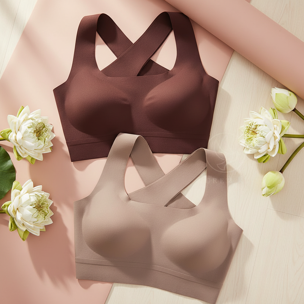 Soutien-gorge bretelles croisées dans le dos marron et beige – les deux coloris
