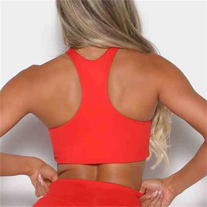 Soutien gorge croisé devant dos nageur rouge