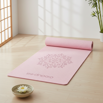 TAPIS YOGA EPAIS rose pastel mandala studio zen - tapis pilates antiderapant 200x140 cm