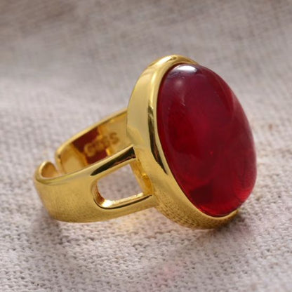 Bague acier inoxydable | Agate Rouge - Aurenergie FitYoga