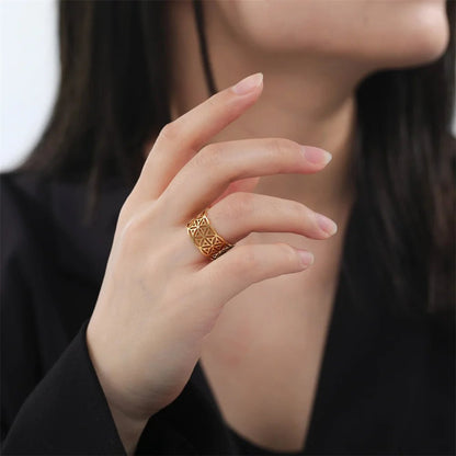 Bague acier inoxydable | Fleur de Vie - Aurenergie FitYoga