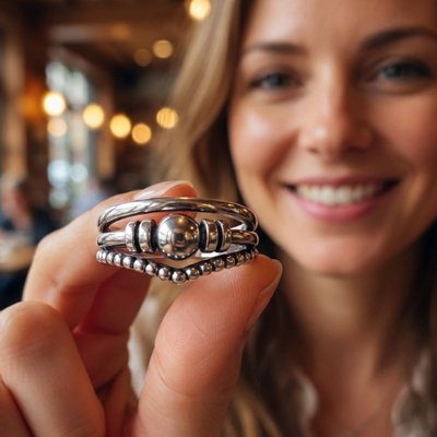 Bague anti stress femme 3 anneaux