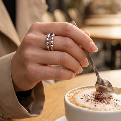 Bague anti stress femme café