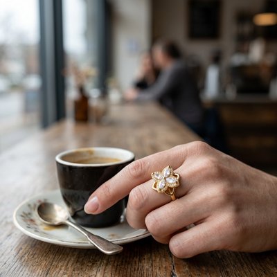 Bague anti stress femme élégante rotative