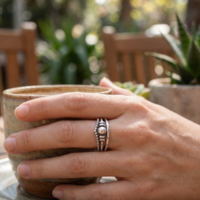 Bague anti stress femme ensemble 3 anneaux