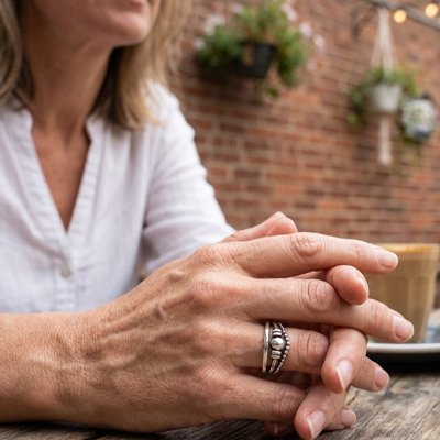 Bague anti stress femme rotative
