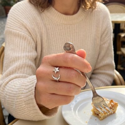 Bague anti stress femme soleil lune
