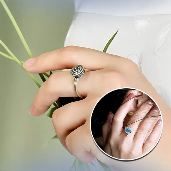 bague rotative anti stress roue à souhaits mantra  porte-bonheur