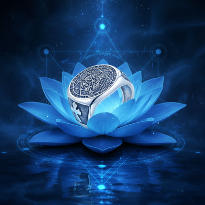 Bague homme 7 Archanges – Fond Bleu Spirituel