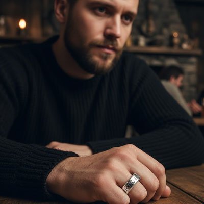 Bague homme acier inoxydable argenté