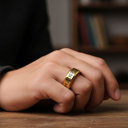 Bague homme acier inoxydable doré