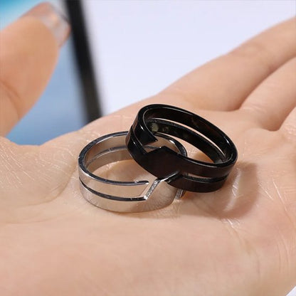 Bague homme design acier inoxydable noir ou argenté