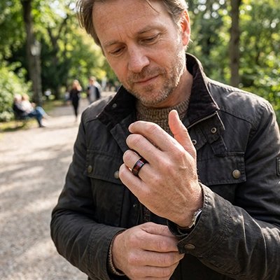 Bague homme extérieur nature
