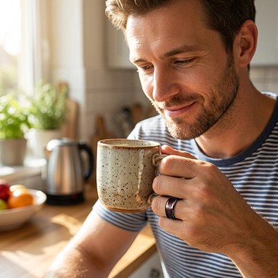 Bague homme relaxé café 