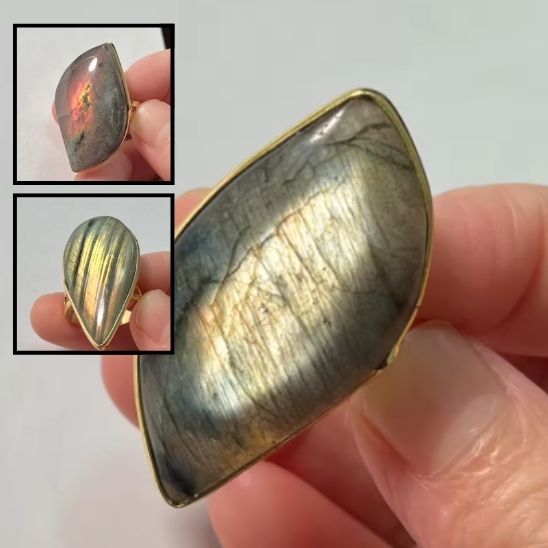 Bague pierre naturelle | Labradorite