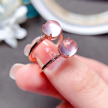 boucles d'oreilles femme argent plaqué or boules de quartz rose 