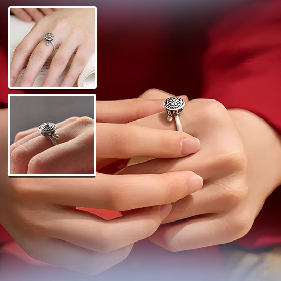 bague rotative anti stress roue à souhaits mantra  porte-bonheur