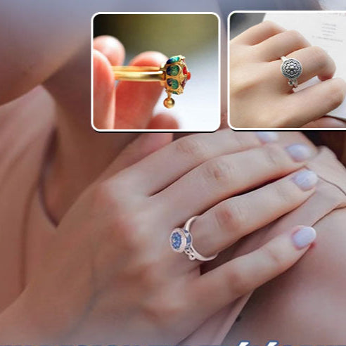 bague rotative anti stress roue à souhaits mantra  porte-bonheur