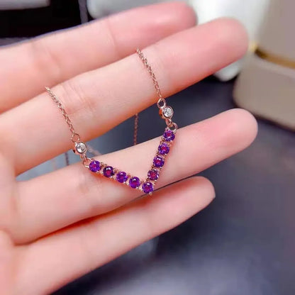 Bijoux améthyste pierre naturelle violette apaisante anti stress collier argent sterling 925