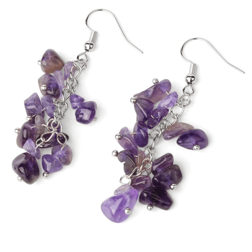 Boucles d'oreilles - 7 chakras - améthyste - Aurenergie FitYoga