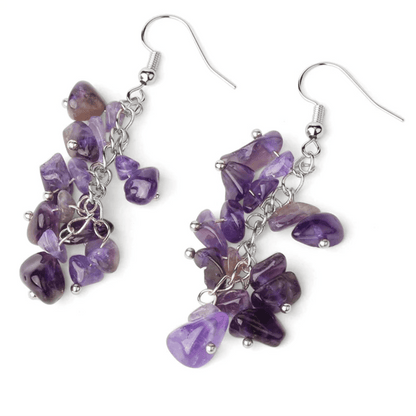 Boucles d'oreilles - 7 chakras - améthyste - Aurenergie FitYoga