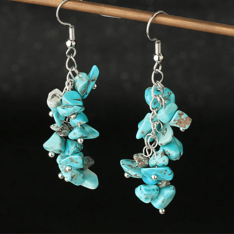 Boucles d'oreilles - turquoise -Aurenergie FitYoga