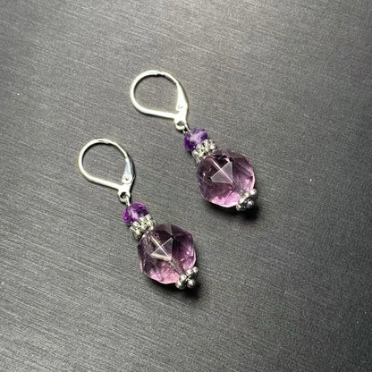 Boucles d'oreilles améthyste | Pierre naturelle - Aurenergie FitYoga
