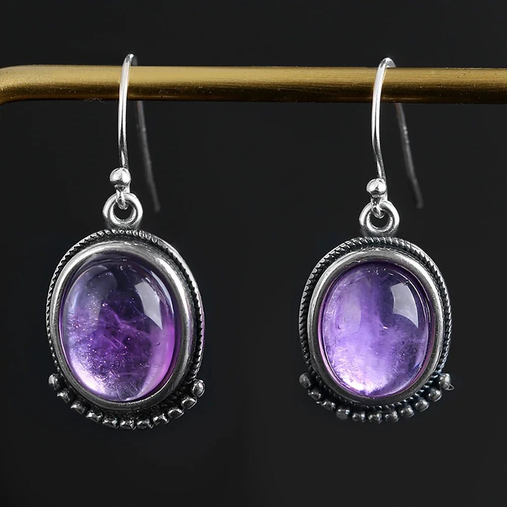 Boucles d'oreilles vintage | Améthyste - Aurenergie FitYoga