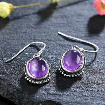 Boucles d'oreilles vintage | Améthyste - Aurenergie FitYoga