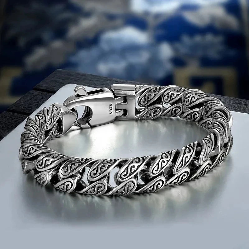 Bracelet argent homme magnétique
