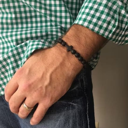 Bracelet en pierre de lave volcanique