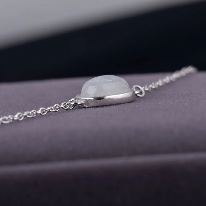 bracelet femme argent cabochon pierre de lune naturelle anti-stress apaisante