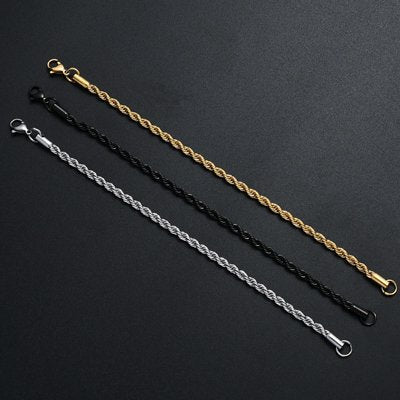 bracelet homme torsadé doré élégant intemporel