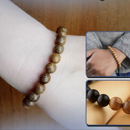 Bracelet homme perles en bois naturel