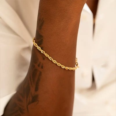 bracelet homme torsadé doré élégant intemporel