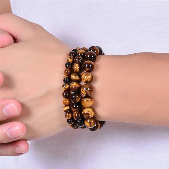 Bracelet oeil de tigre | Perles naturelles - Aurenergie FitYoga