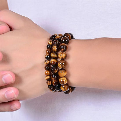 Bracelet oeil de tigre | Perles naturelles - Aurenergie FitYoga