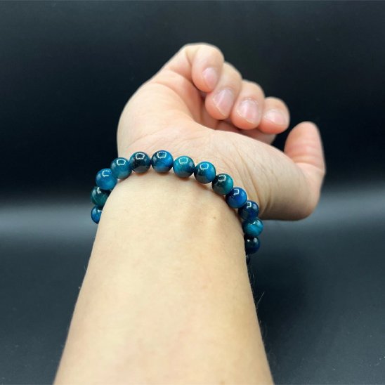 bracelet perle oeil de tigre bleu élastique flexible confortable 4 tailles de perles