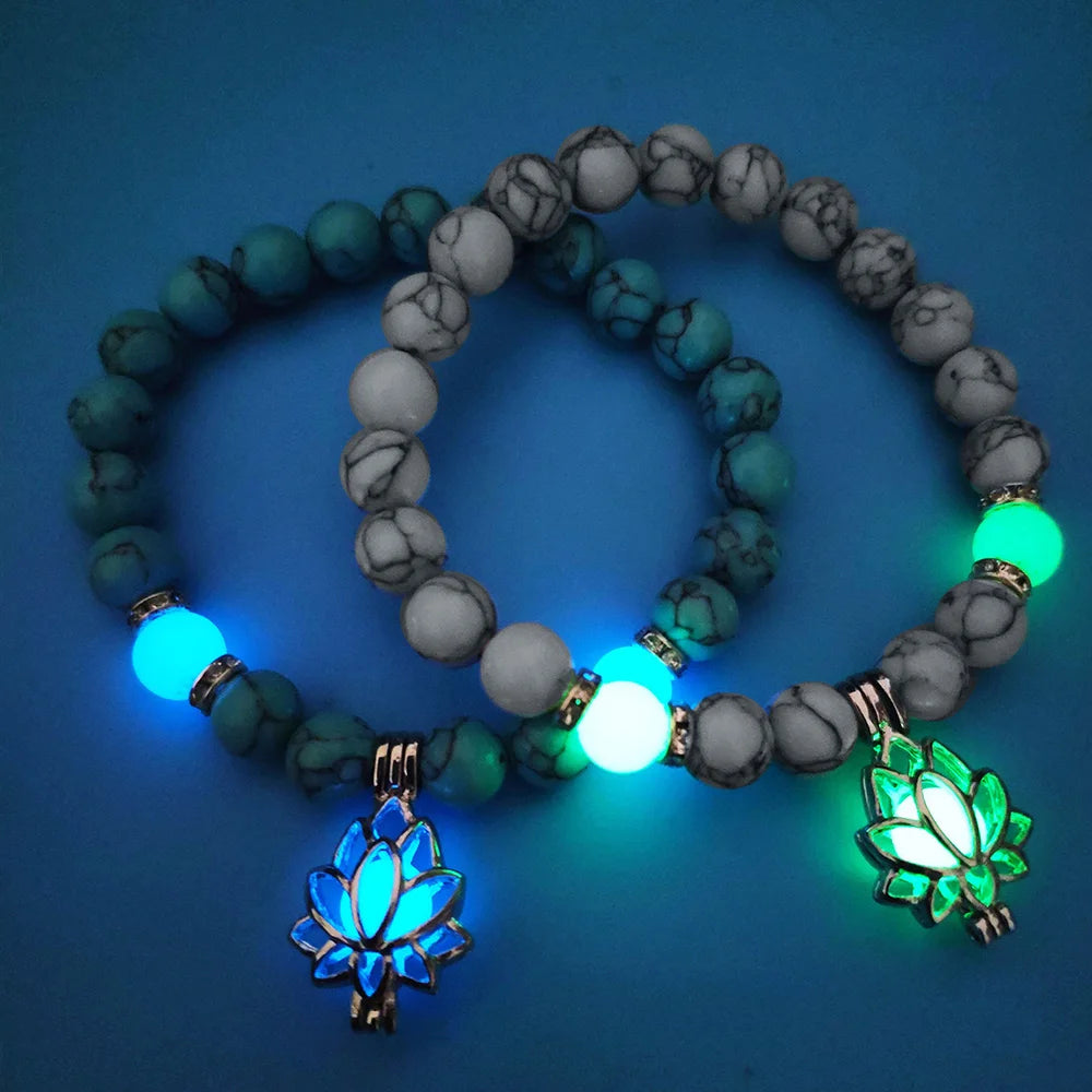 bracelets perles turquoise howlite rechargeables soleil lotus