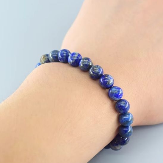 bracelet pierre naturelle perles lapis lazuli 