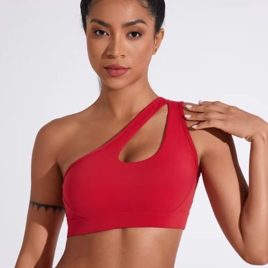 Brassière sport asymétrique rouge