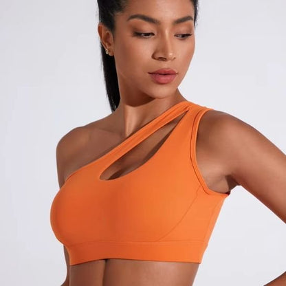 Brassière sport asymétrique orange